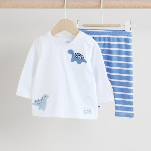 Blue Dino Baby T-Shirt and Legging Set