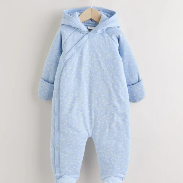 Blue Hooded Baby All-in-One